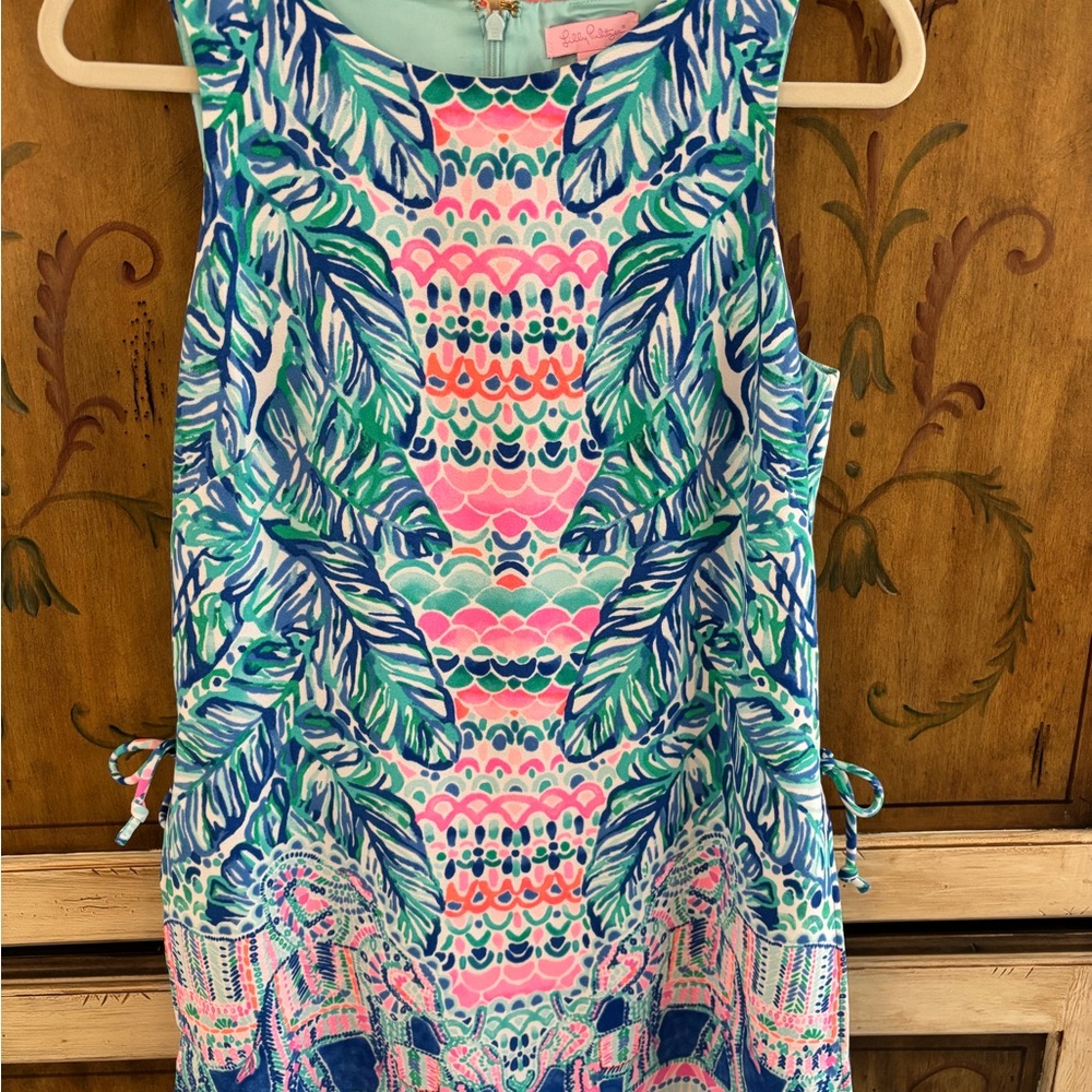 Lilly Pulitzer Sleeveless Printed Shift Dress in Aqua Multi